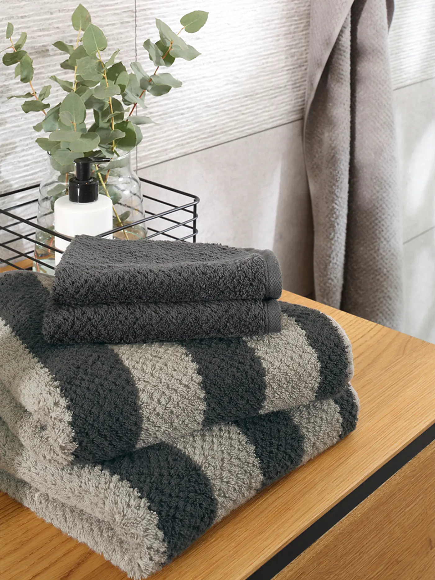 CAWÖ | Handtuch PURE STRIPE 50x100cm Basalt | 
